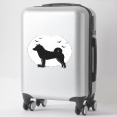 Shiba Inu Dog � Halloween Moon Silhouette Oversize Sticker (Koffer)