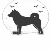 Shiba Inu Dog � Halloween Moon Silhouette Oversize Sticker (Voorkant)