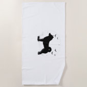 Shiba Inu Dog - Halloween Moon Silhouette Oversize Strandlaken (Voorkant)