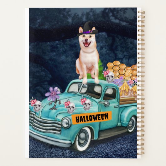 Shiba Inu Dog Halloween Truck Planner (Achterkant)