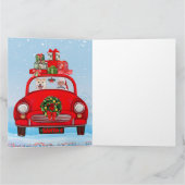 Shiba Inu Dog in auto met kerstman Kaart (Binnen)