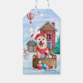 Shiba Inu Dog in sneeuwkersthondenhuis Cadeaulabel (Achterkant)