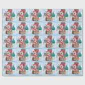 Shiba Inu Dog in sneeuwkersthondenhuis Cadeaupapier (Vlak)