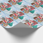 Shiba Inu Dog in sneeuwkersthondenhuis Cadeaupapier (Hoek)