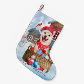 Shiba Inu Dog in sneeuwkersthondenhuis Kleine Kerstsok (Voorkant (Hangend))