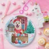 Shiba Inu Dog in sneeuwkersthondenhuis Papieren Bordje (Feest)