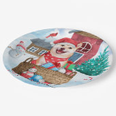 Shiba Inu Dog in sneeuwkersthondenhuis Papieren Bordje (Gekanteld)