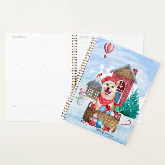 Shiba Inu Dog in sneeuwkersthondenhuis Planner (Display)