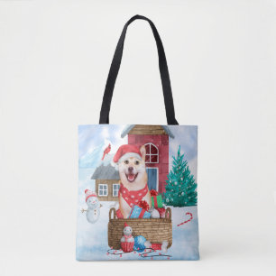Shiba Inu Dog in sneeuwkersthondenhuis Tote Bag