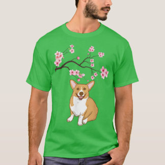 Shiba Inu Dog Japanse Cherry Blossom Sakura Flowe T-shirt