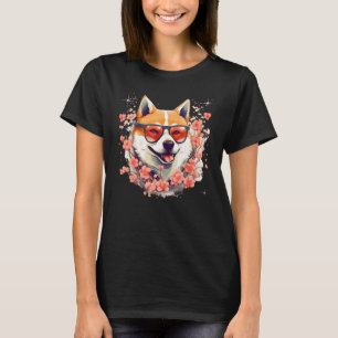 Shiba Inu Dog Japanse Cherry Blossom Sakura Flowe T-shirt
