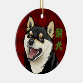 Shiba Inu Dog Japanse Kanji Ornament (Rechts)