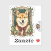 Shiba Inu Dog Kerst sticker (Vel)