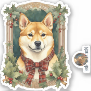 Shiba Inu Dog Kerst sticker
