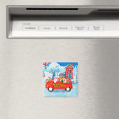 Shiba Inu Dog-kerstcadeau Snow Magneet (Insitu (Vaatwasser))