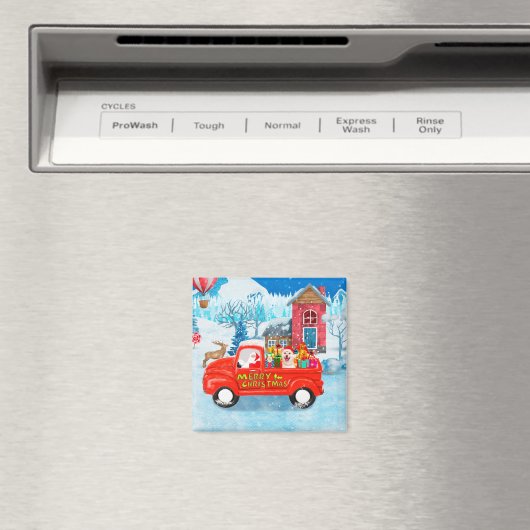 Shiba Inu Dog-kerstcadeau Snow Magneet (Insitu (Vaatwasser))