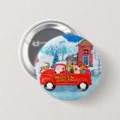 Shiba Inu Dog-kerstcadeau Snow Ronde Button 5,7 Cm (Voorkant /achterkant)