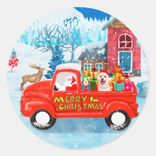 Shiba Inu Dog-kerstcadeau Snow Ronde Sticker