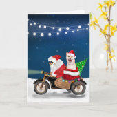 Shiba Inu Dog kerstkerstkerstman Kaart (Gele Bloem)