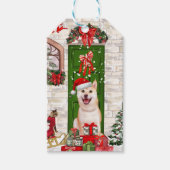 Shiba Inu Dog Kerstmis Cadeaulabel (Voorkant)