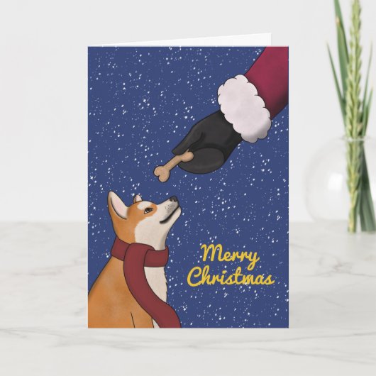 Shiba Inu Dog Kerstmis Feestdagen Kaart (Voorkant)