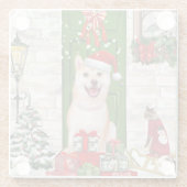 Shiba Inu Dog Kerstmis Glazen Onderzetter (Achterkant)