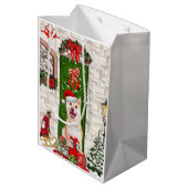 Shiba Inu Dog Kerstmis Medium Cadeauzakje (Achterkant Gekanteld)