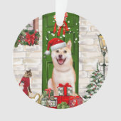 Shiba Inu Dog Kerstmis Ornament (voorkant)