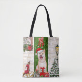 Shiba Inu Dog Kerstmis Tote Bag (Voorkant)