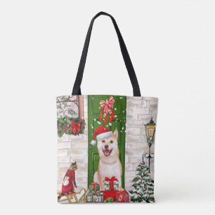Shiba Inu Dog Kerstmis Tote Bag