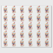 Shiba Inu Dog met Hearts Valentijnsdag Cadeaupapier (Vlak)