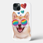 Shiba Inu Dog met Hearts Valentijnsdag Case-Mate iPhone Case (Achterkant)
