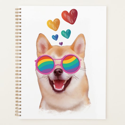 Shiba Inu Dog met Hearts Valentijnsdag Planner (Voorkant)