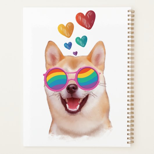 Shiba Inu Dog met Hearts Valentijnsdag Planner (Achterkant)