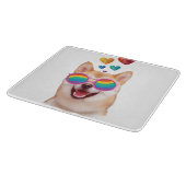 Shiba Inu Dog met Hearts Valentijnsdag Snijplank (Hoek)