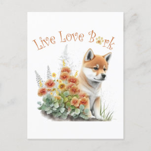 Shiba Inu Dog Mom Floral Briefkaart