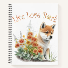 Shiba Inu Dog Mom Floral Notitieboek