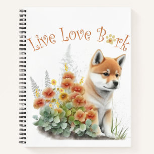 Shiba Inu Dog Mom Floral Notitieboek