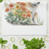 Shiba Inu Dog Mom Floral Theedoek (Gevouwen)