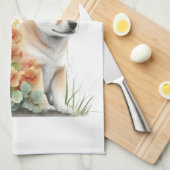 Shiba Inu Dog Mom Floral Theedoek (Quarter Fold)