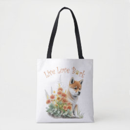 Shiba Inu Dog Mom Floral Tote Bag