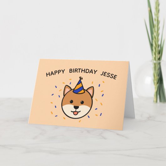 Shiba Inu Dog | Oranje en blauwe dag gevouwen Kaart (Voorkant)