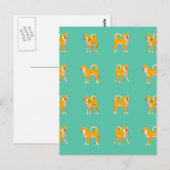 Shiba Inu Dog Pattern Briefkaart (Voorkant / Achterkant)
