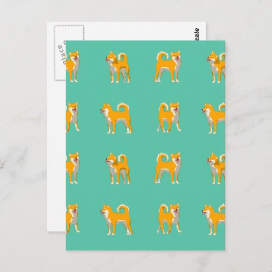 Shiba Inu Dog Pattern Briefkaart (Voorkant / Achterkant)