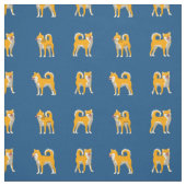 Shiba Inu Dog Pattern Classic Blue Stof (Swatch)