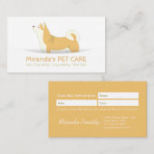 Shiba Inu Dog Pet Care Sitting Bathing & Grooming Afsprakenkaartje (Voorkant / Achterkant)