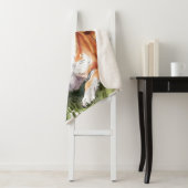 Shiba Inu Dog Sherpa Deken Waterverf Design (In situ)