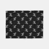 Shiba Inu Dog Silhouettes Pattern Grey and Black Fleece Deken (Voorkant (Horizontaal))