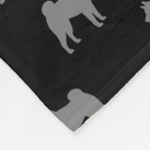 Shiba Inu Dog Silhouettes Pattern Grey and Black Fleece Deken (Hoek)