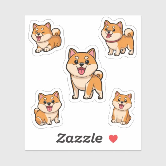 Shiba Inu Dog Sticker Kawaii, Set Shiba Inu (Vel)